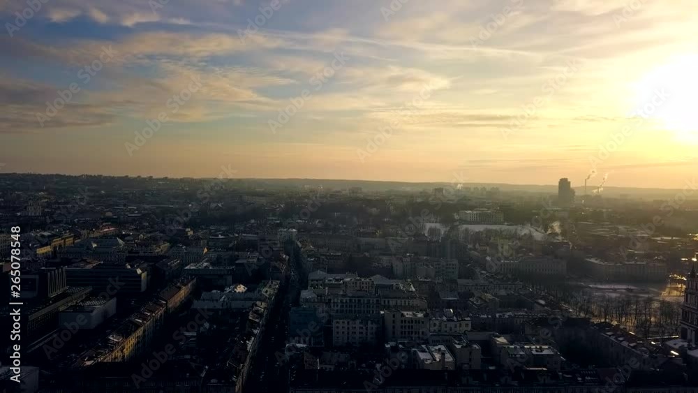 Incredible sunset over Vilnius, Lithuania Incredible sunset over Vilnius, Lithuania