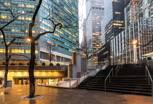 Valokuva Stairs leading down to the entrance of a subway station in downtown New York City, USA