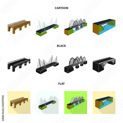 Vector illustration of connection and design symbol. Collection of connection and side vector icon for stock.