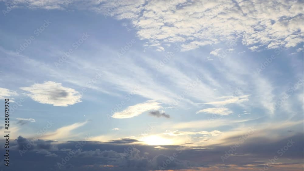 The sun sets with black clouds moving through.Time Lapse The sun sets with black clouds moving through.Time Lapse