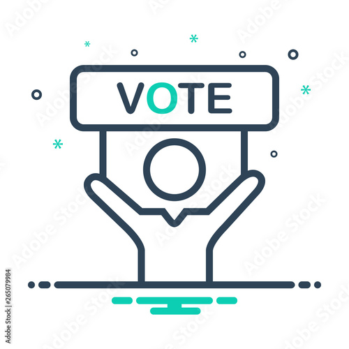 Mix line icon for vote politics 
