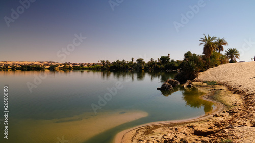 Fototapeta Naklejka Na Ścianę i Meble -  Panoramic view to Teli lake group of Ounianga Serir lakes at the Ennedi, Chad