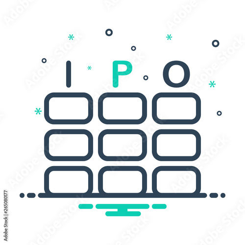 Mix line icon for ipo fund 