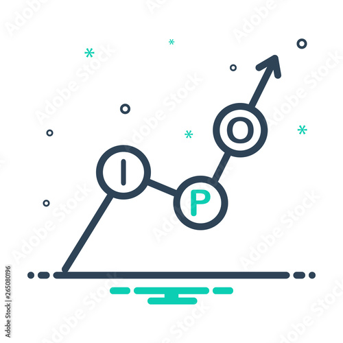 Mix line icon for ipo stock invest 