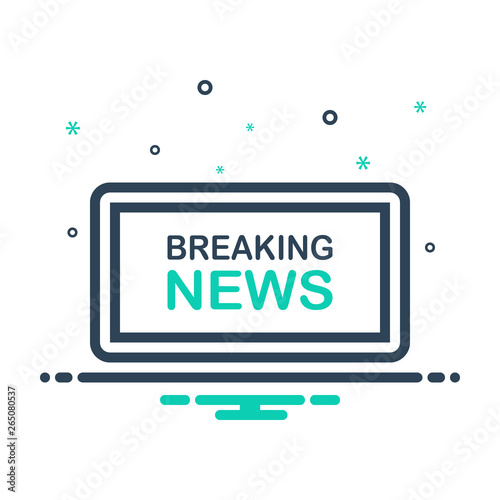 Mix line icon for news breaking 