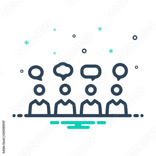 Mix line icon for opinion feedback 