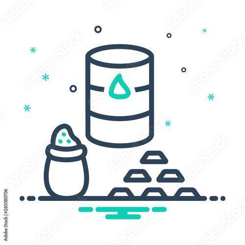 Mix line icon for commodities trade 