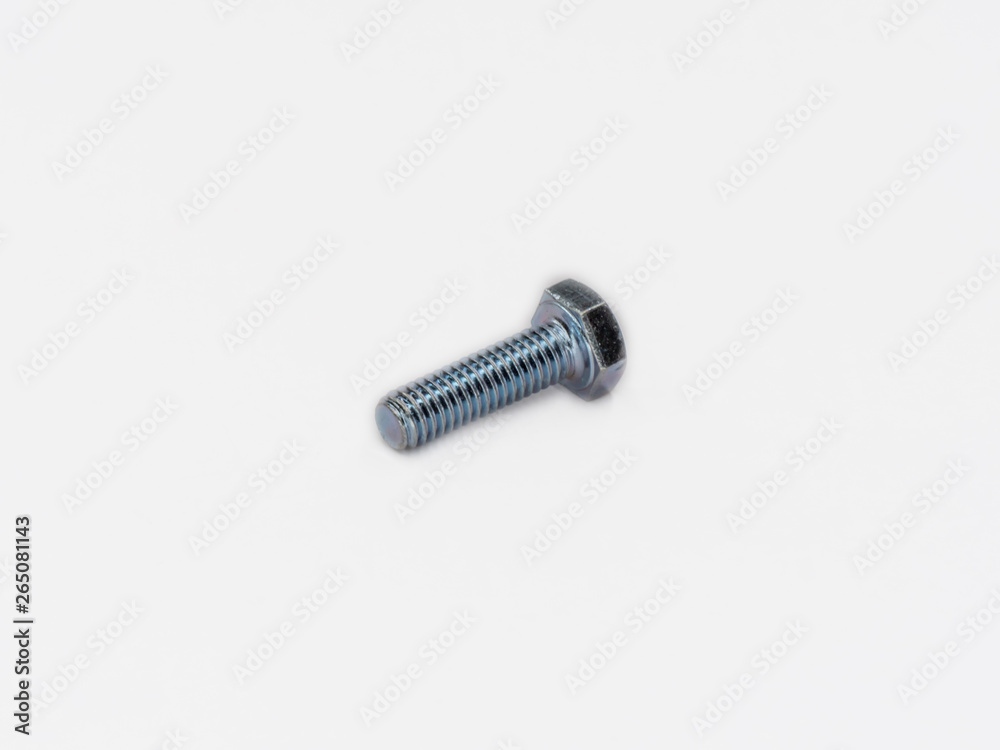 Zinc plated tap hexagonal metric screw bolt din 933 on white. Zinc plated tap hexagonal metric screw bolt din 933 on white.