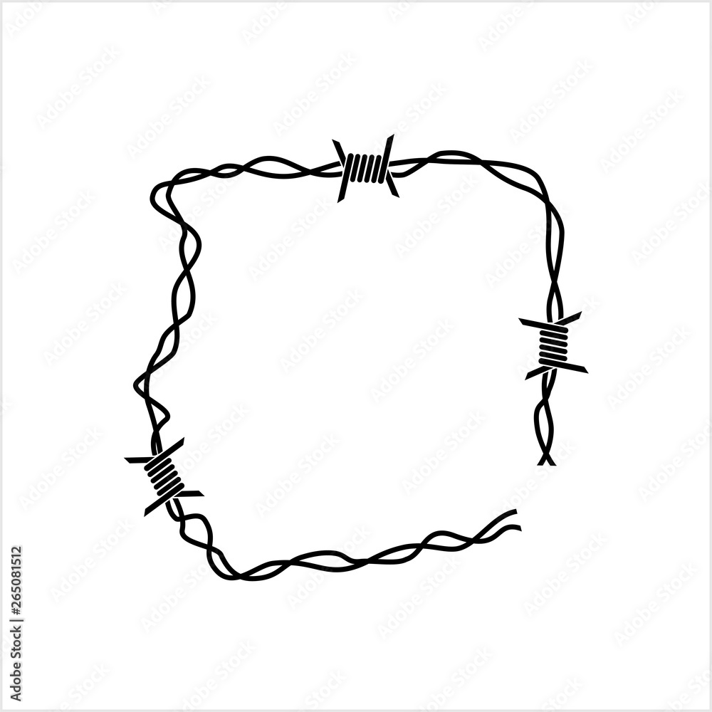 Barbed Wire Icon, Sharp Barbed Wire
