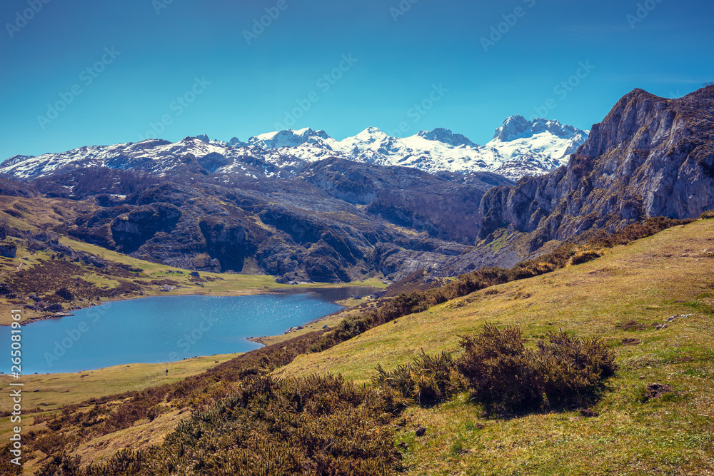 Peaks of Europe (Picos de Europa) National Park. A glacial Lake Ercina. Asturias, Spain, Europe