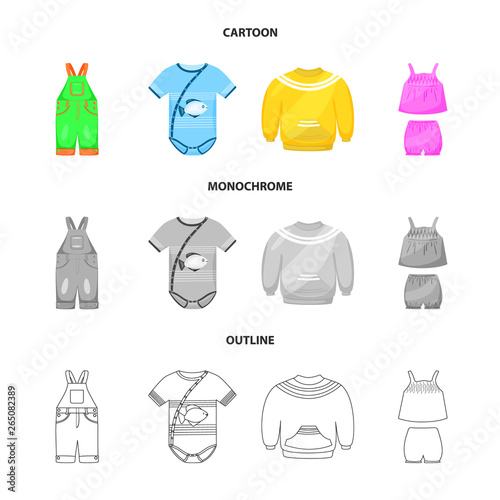 Vector design of fashion and garment symbol. Collection of fashion and cotton stock vector illustration.