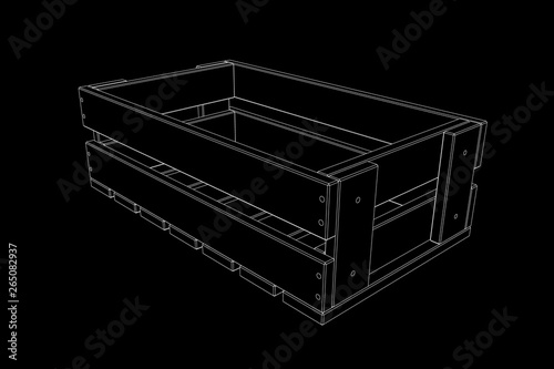 Empty wooden crate. Vector ...