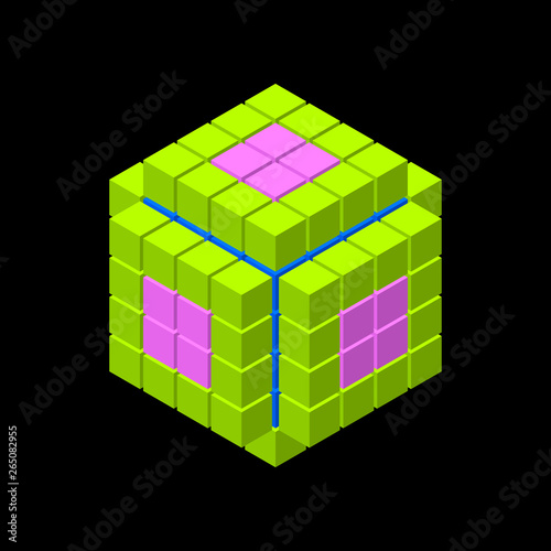 Abstract 3d cube from cubes...