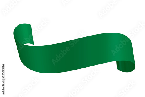Curled ribbon. 3d Vector il...