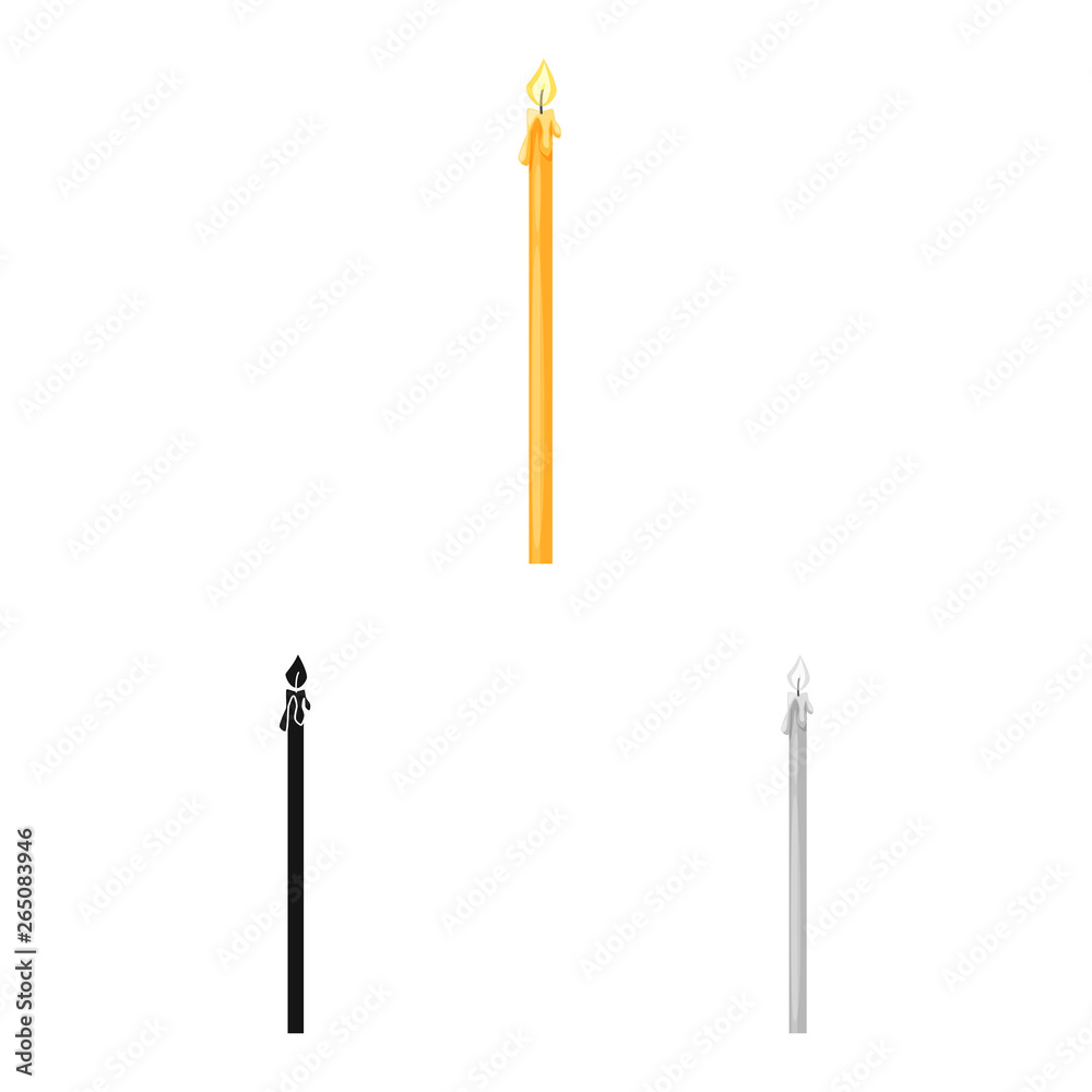 Isolated object of candle and church sign. Set of candle and lit vector icon for stock. Isolated object of candle and church sign. Set of candle and lit vector icon for stock.