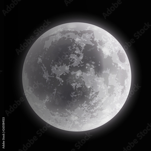 Full moon on black