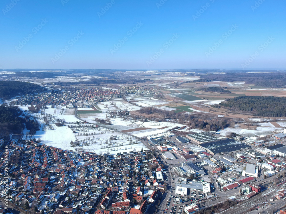 aerial view over Weil der Stadt Baden Wuerttemberg Germany