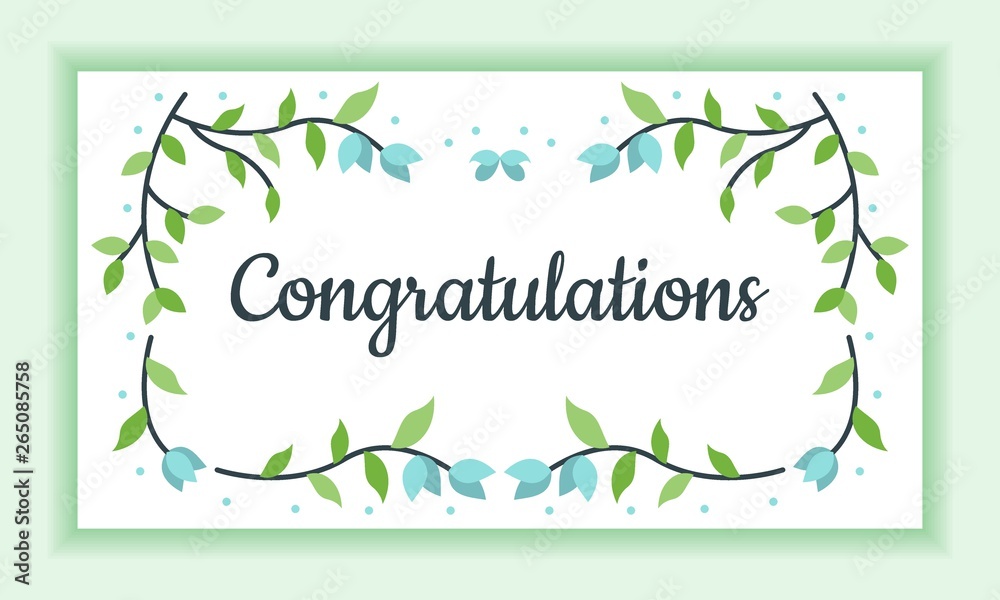 Congratulations Floral Frame Greeting Card
