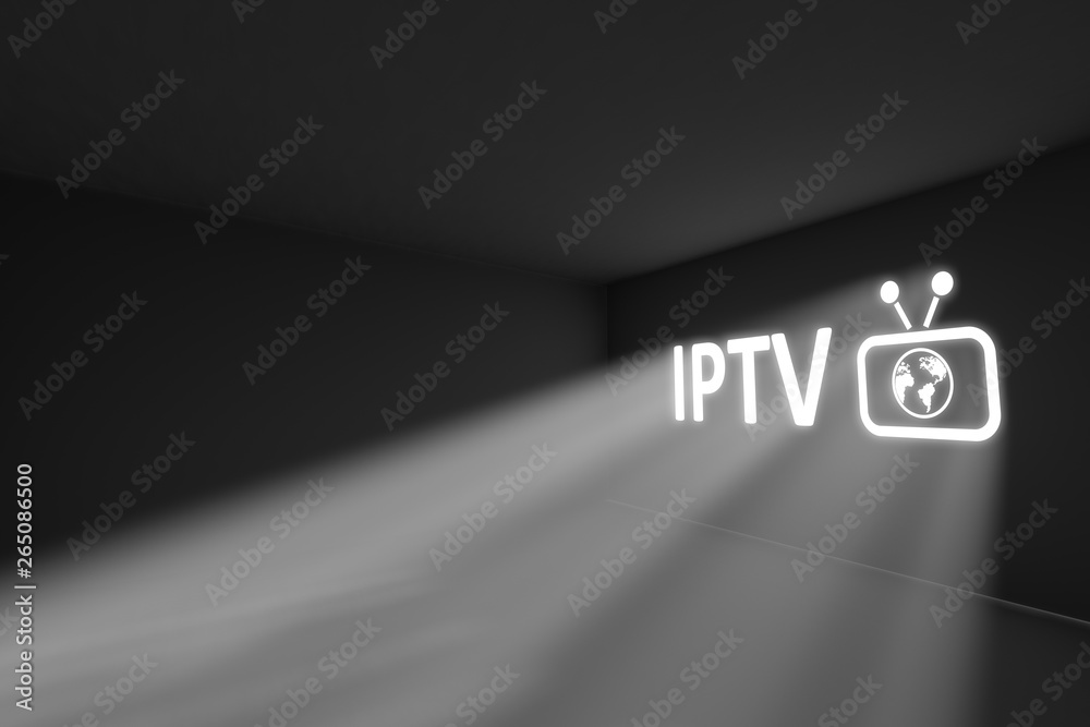IPTV rays volume light concept 3d illustration IPTV rays volume light concept 3d illustration