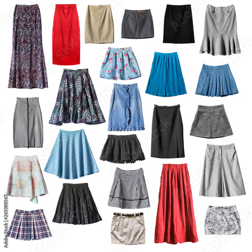 Colorful skirts isolated