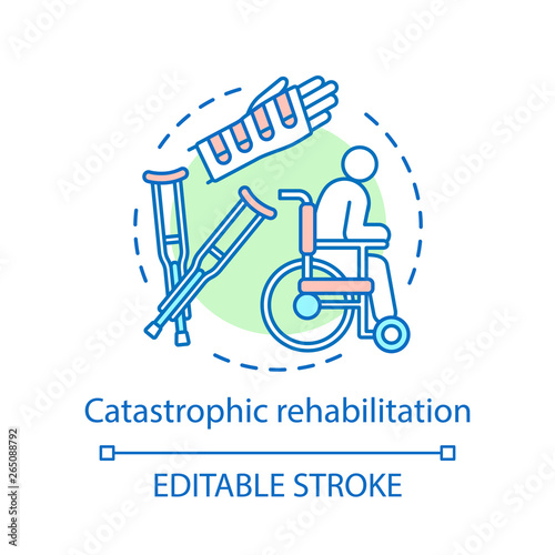 Catastrophic rehabilitation concept icon