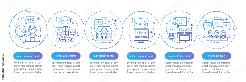 Language learning vector infographic template Language learning vector infographic template