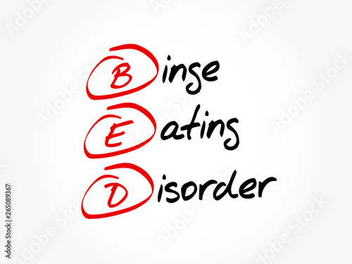 BED - Binge Eating Disorder acronym, health concept background