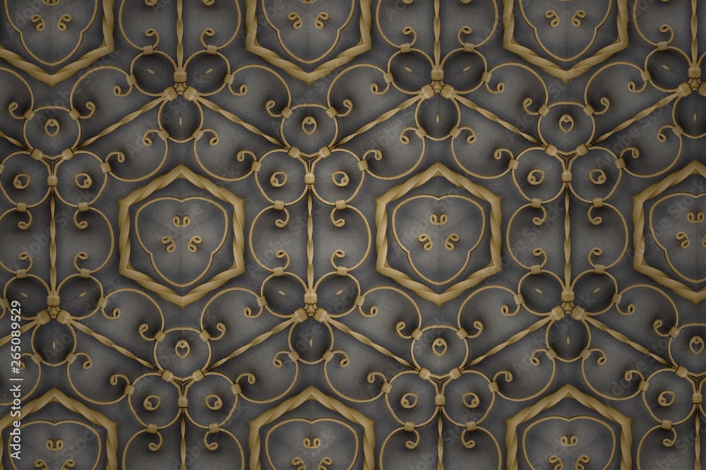 golden abstract background pattern textured, lines and symmetrical shapes