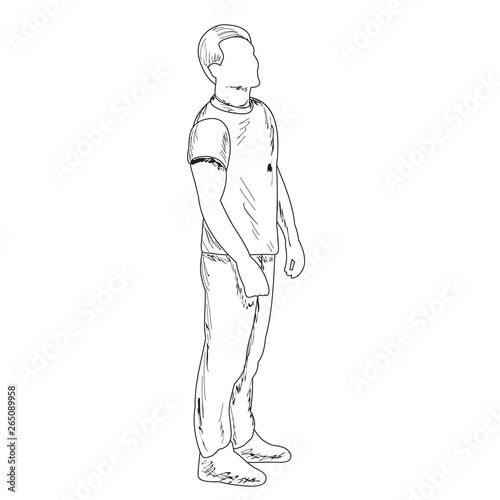 vector  on a white background  freehand sketch of a man