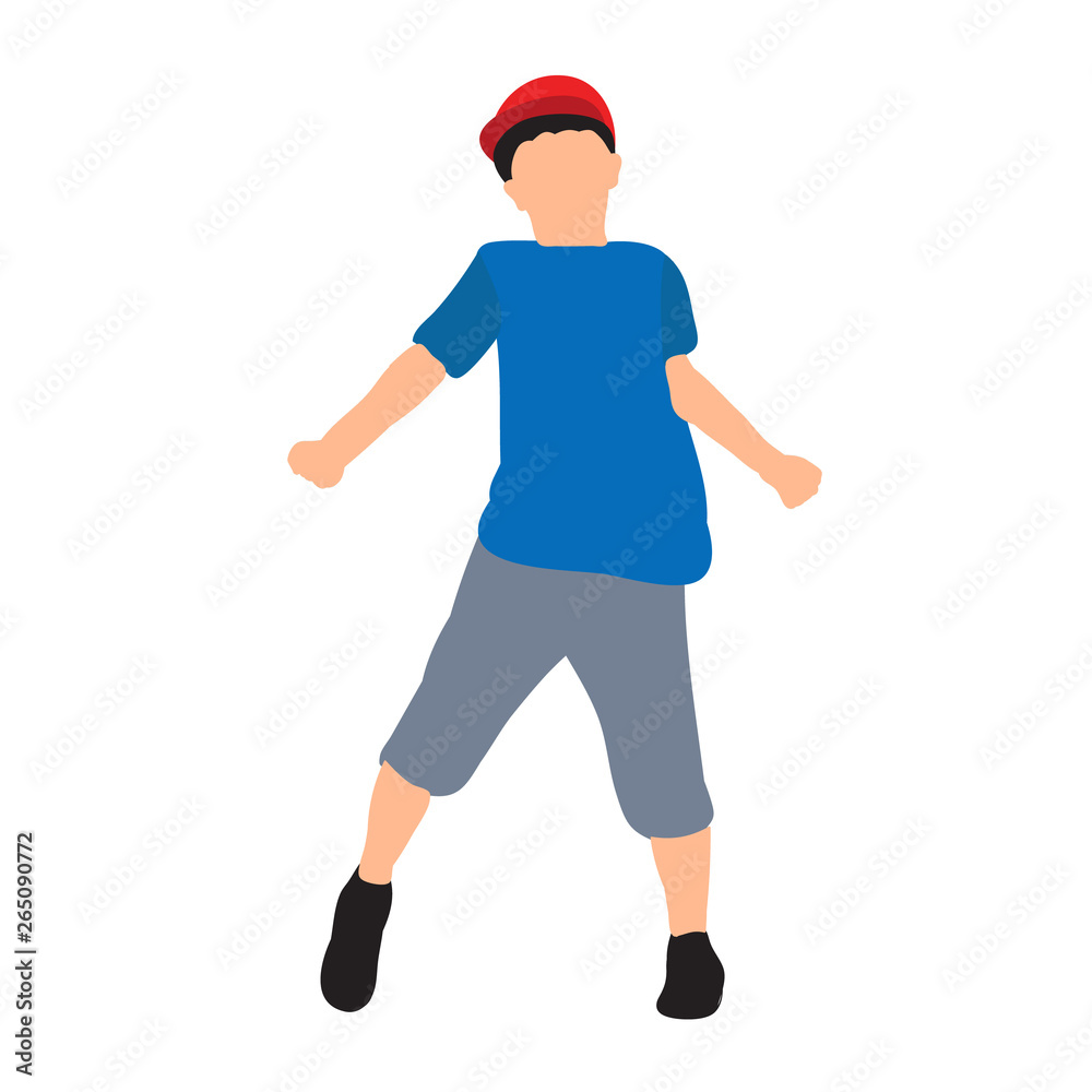  white background, boy, flat style without a face
