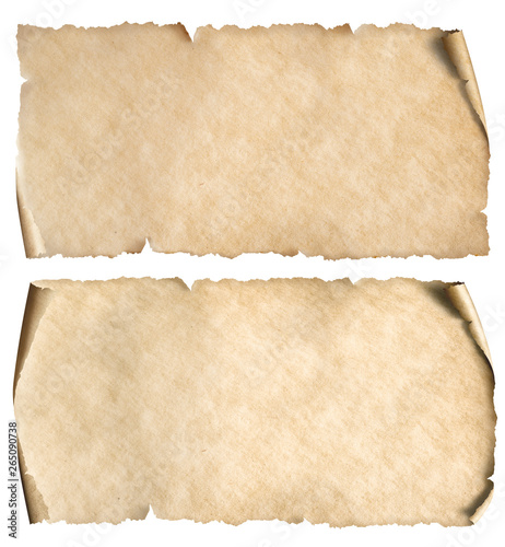 Foto narrow vintage horizontal papers seta isolated on white