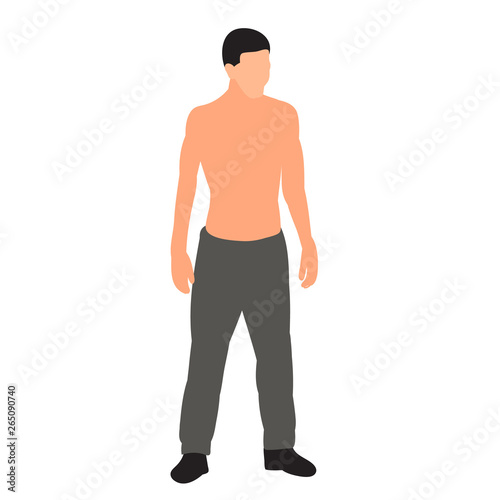 white background, a man in a flat style, without a face