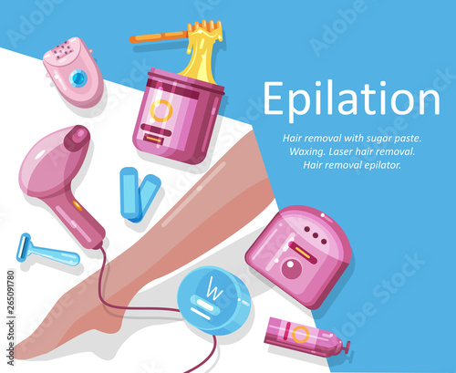 Epilation, depilation, banner, template for a poster