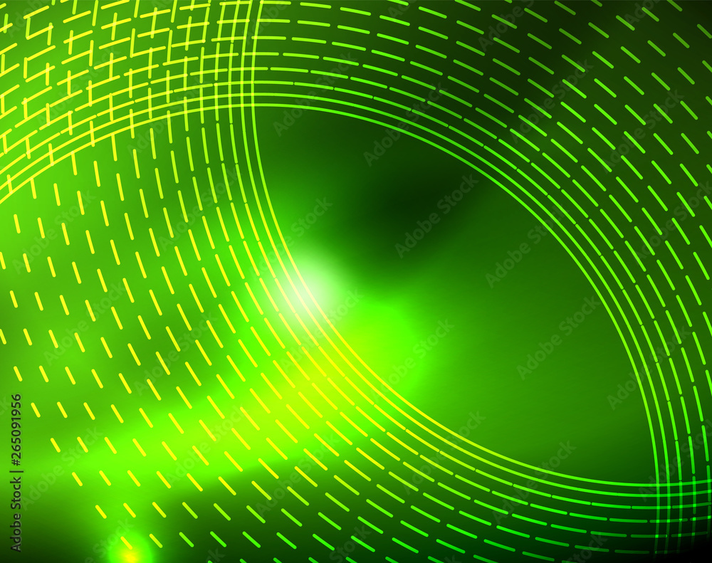 Fototapeta premium Neon circles abstract background
