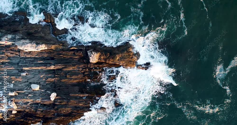 Video clip of waves crashing to the bed rock Video clip of waves crashing to the bed rock