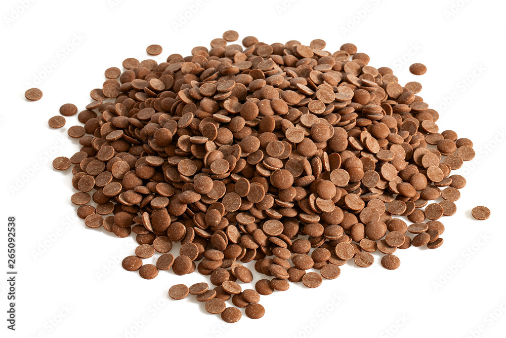 chocolate chips isolated on white chocolate chips isolated on white