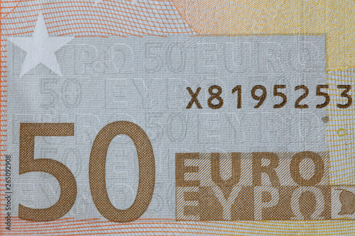 50 euro banknote closeup