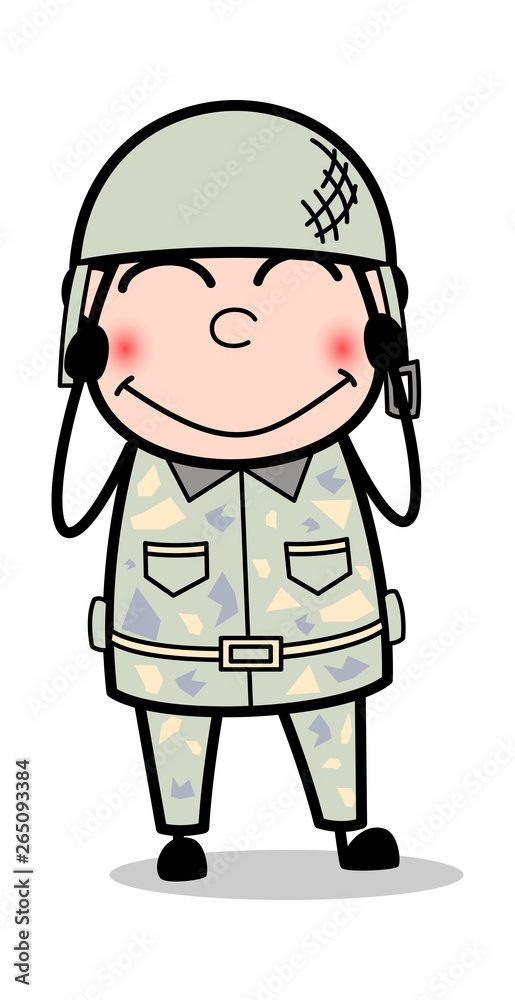 Blush - Cute Army Man Cartoon Soldier Vector Illustration