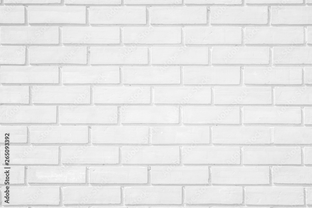 Wall white brick wall texture background. Brickwork or stonework flooring interior rock old pattern clean concrete grid uneven bricks design stack.