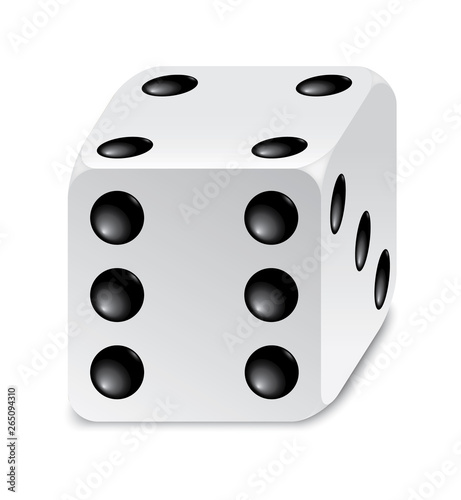 Dado da gioco illustrazione tridimensionale in primo piano