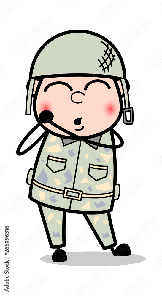 Feeling Awesome - Cute Army Man Cartoon Soldier Vector Illustration