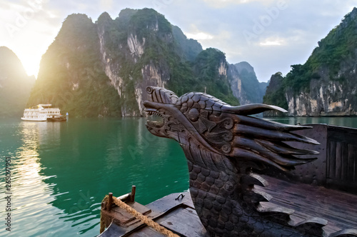Discover Halong Bay Top Destinations. Chinese dragon head. © Emoji Smileys People