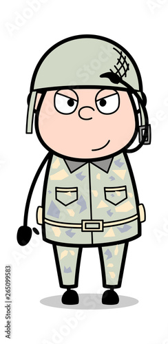 Saluting Officer - Cute Army Man Cartoon Soldier Vector Illustration