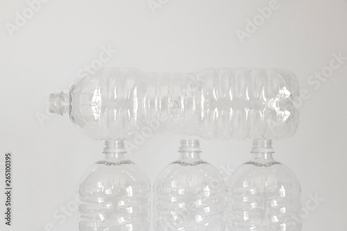 Empty plastic bottles and caps