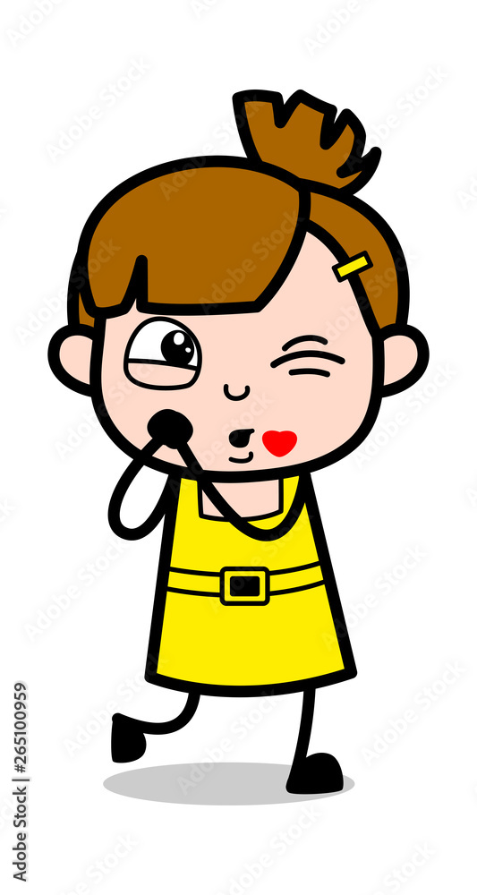 Lovely - Cute Girl Cartoon Character Vector Illustration Lovely - Cute Girl Cartoon Character Vector Illustration