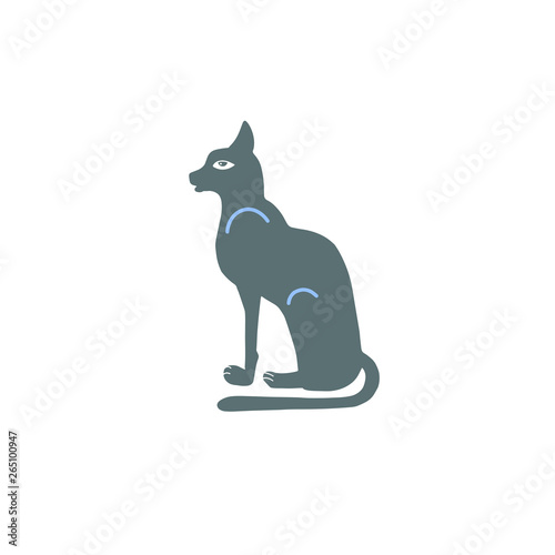 hand drawing icon of ancient egyptian goddess Bastet
