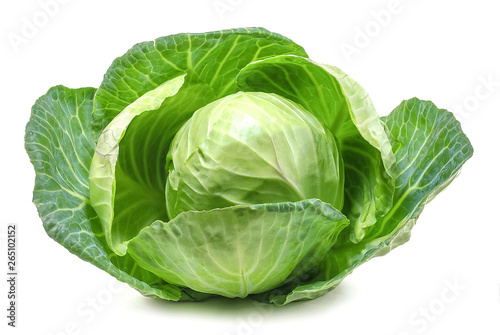 Green cabbage isolated on white background