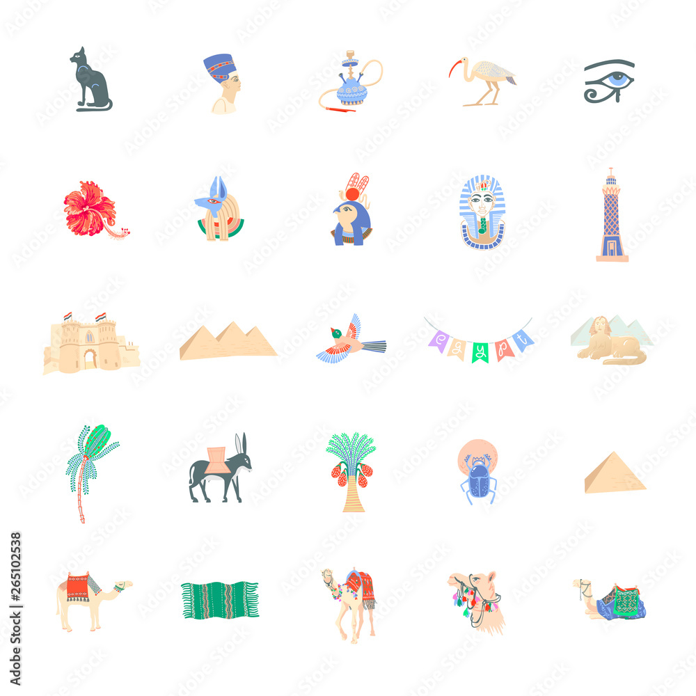 set of 25 hand drawing egyptian icon symbols in trendy minimalistic modern style set of 25 hand drawing egyptian icon symbols in trendy minimalistic modern style
