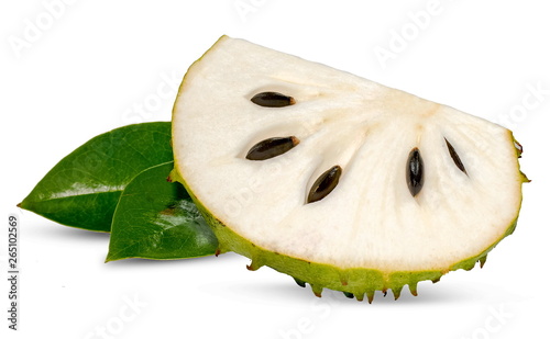 Soursop , Prickly Custard Apple isolated on white   photo