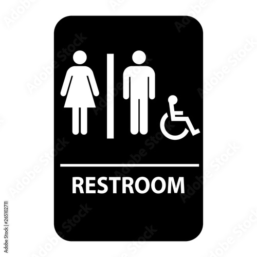 Restroom, Simple basic vector sign icon male and female toilet